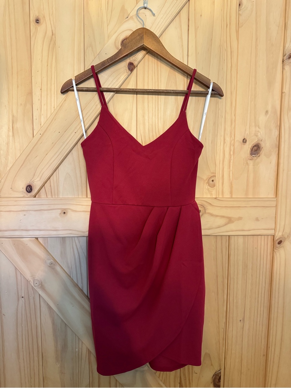 Lulu's Red V-Neck Spaghetti-Strap Mini Dress